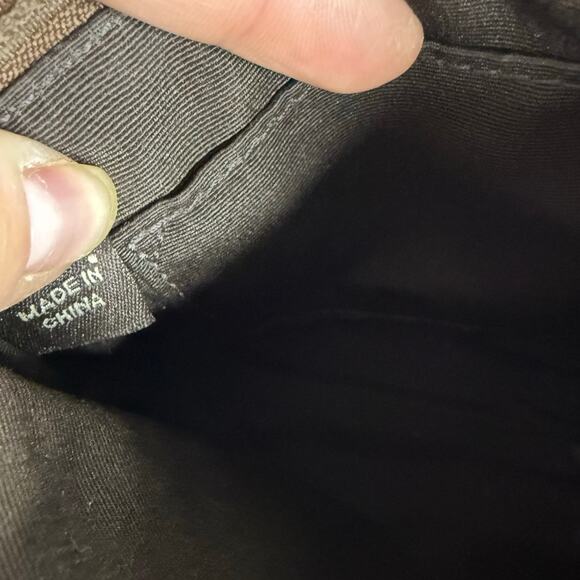 COACH Brown Signature Stub Suede Canvas Wristlet - Picture 6 of 9